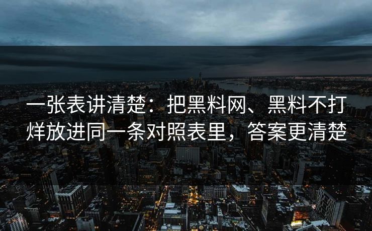 一张表讲清楚：把黑料网、黑料不打烊放进同一条对照表里，答案更清楚