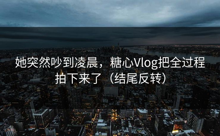 她突然吵到凌晨，糖心Vlog把全过程拍下来了（结尾反转）