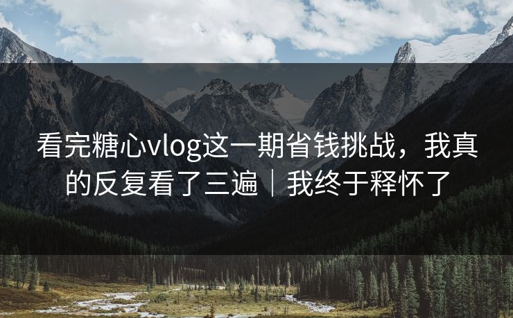 看完糖心vlog这一期省钱挑战，我真的反复看了三遍｜我终于释怀了