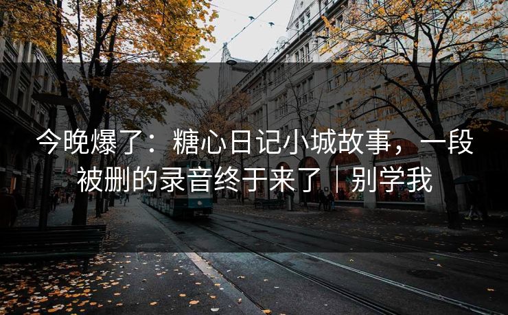 今晚爆了：糖心日记小城故事，一段被删的录音终于来了｜别学我