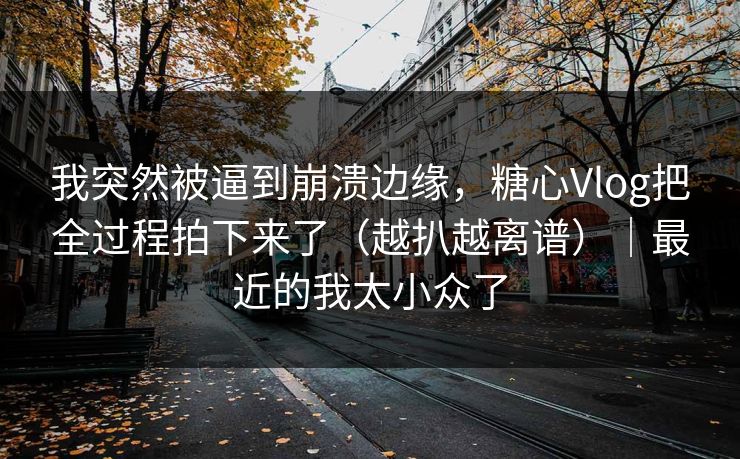 我突然被逼到崩溃边缘，糖心Vlog把全过程拍下来了（越扒越离谱）｜最近的我太小众了