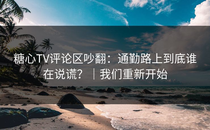 糖心TV评论区吵翻：通勤路上到底谁在说谎？｜我们重新开始