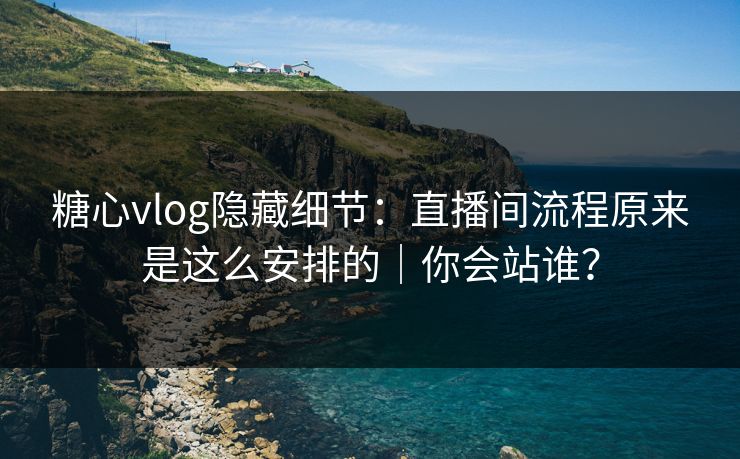 糖心vlog隐藏细节：直播间流程原来是这么安排的｜你会站谁？