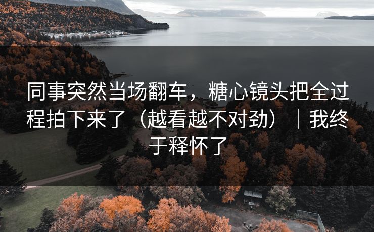 同事突然当场翻车，糖心镜头把全过程拍下来了（越看越不对劲）｜我终于释怀了