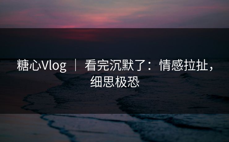 糖心Vlog ｜ 看完沉默了：情感拉扯，细思极恐